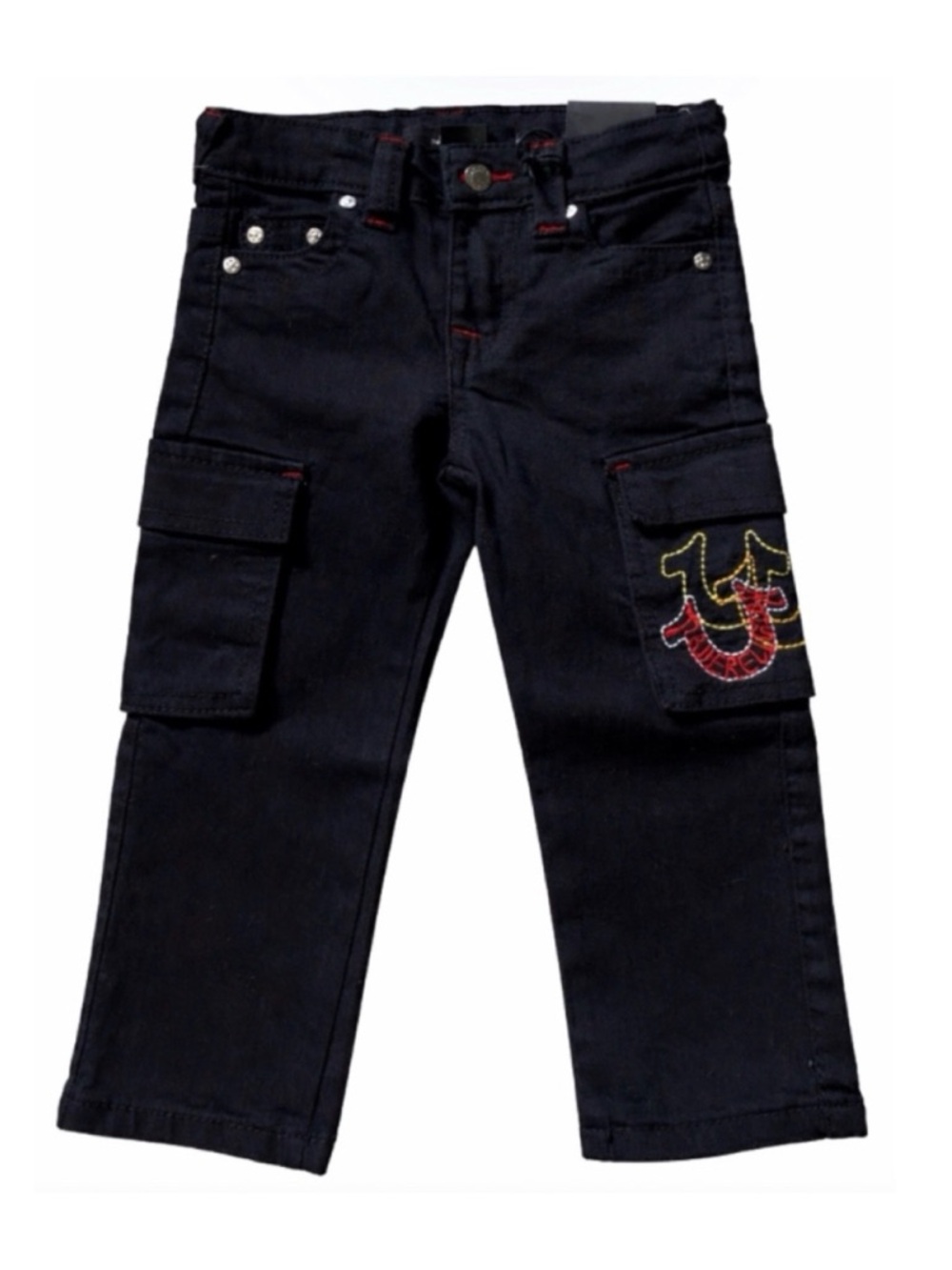 Boys True Religion Ricky black cargo jeans size 3T